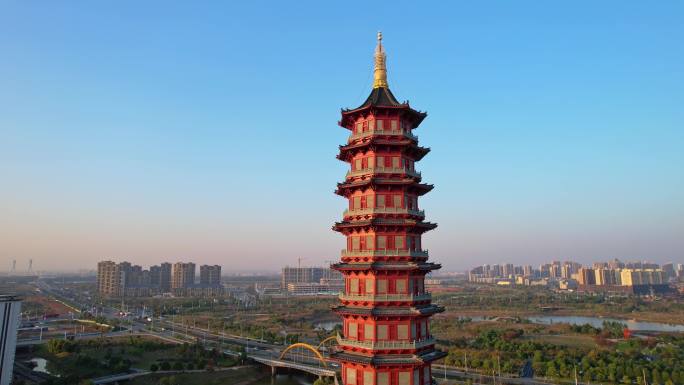 江西樟树市 夕阳下的永泰塔