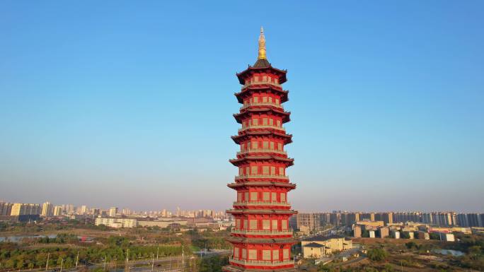 江西樟树市 夕阳下的永泰塔