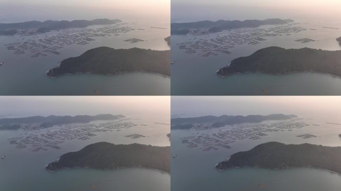 原创 航拍漳州东山岛布袋澳海上水产养殖