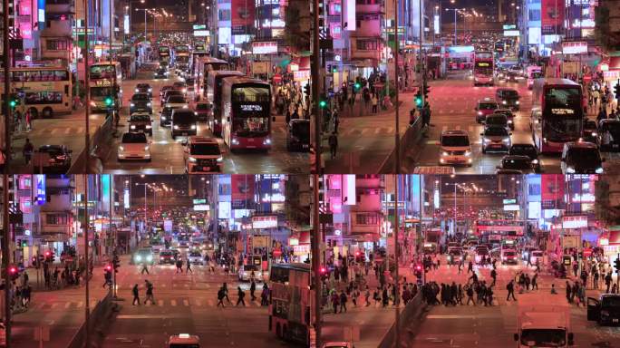 香港夜景 延时摄影 车流
