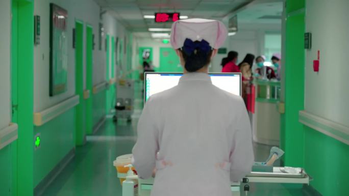 4K高清医院不同科室服装医生护士背影