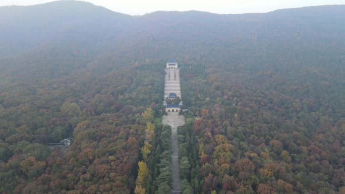 江苏南京中山陵秋色航拍 (2)