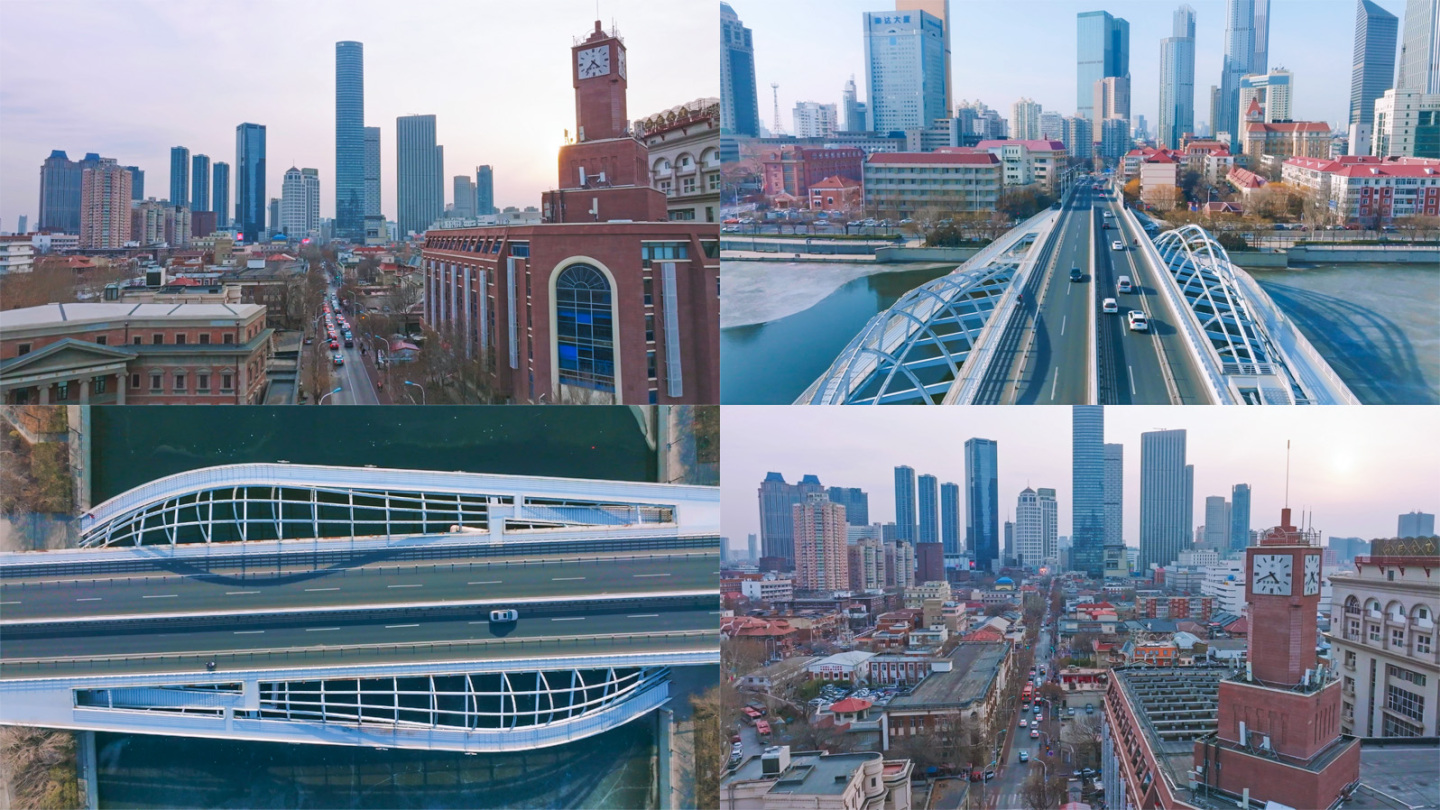 天津地标城市宣传片航拍现代都市高楼大厦