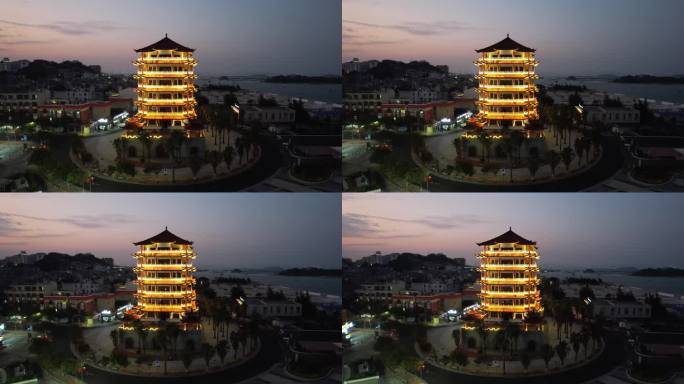 漳州东山岛铜陵武庙朝圣楼夜景