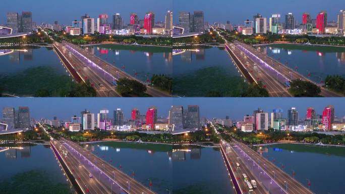 扬州明月湖大桥夜景