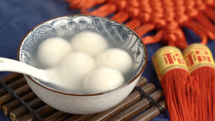 中国传统节日元宵节吃汤圆4K