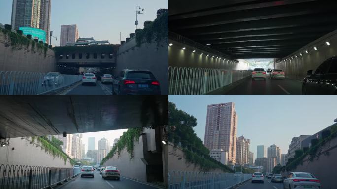 4K正版-长沙交通公路穿过隧道桥洞