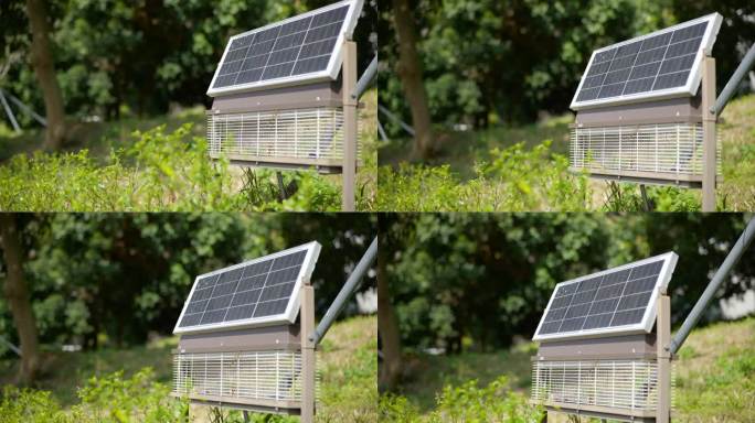 太阳能板能量接收板户外低碳环保视频素材