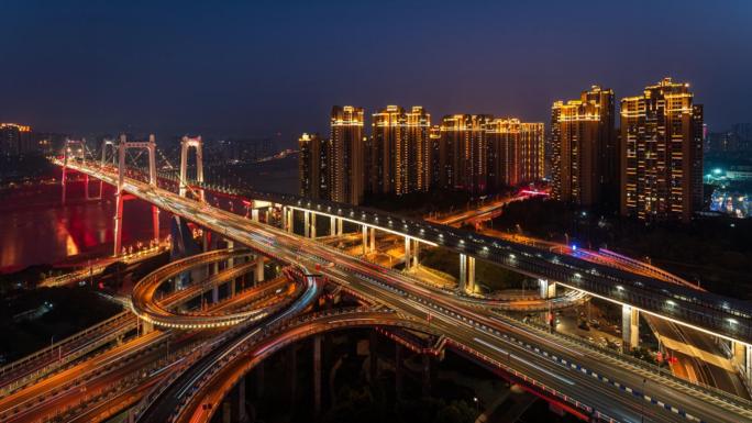 重庆九龙坡鹅公岩立交夜景延时