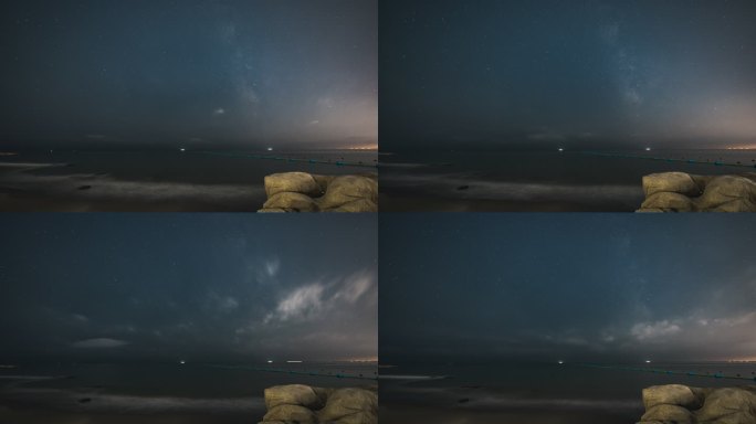 4K北戴河大海星空流星延时摄影
