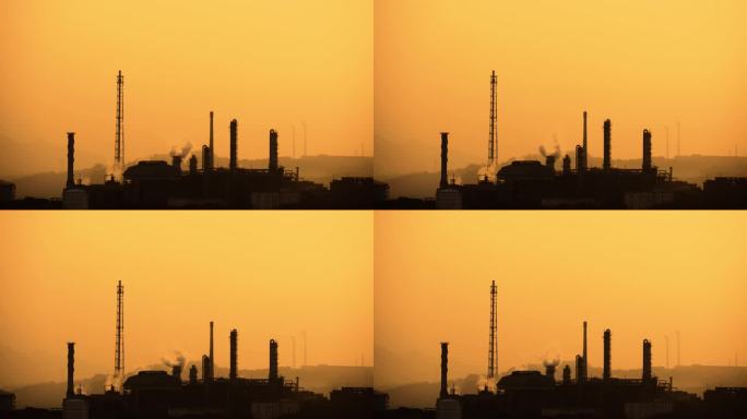 工厂化工厂污染空气昏黄雾霾气候