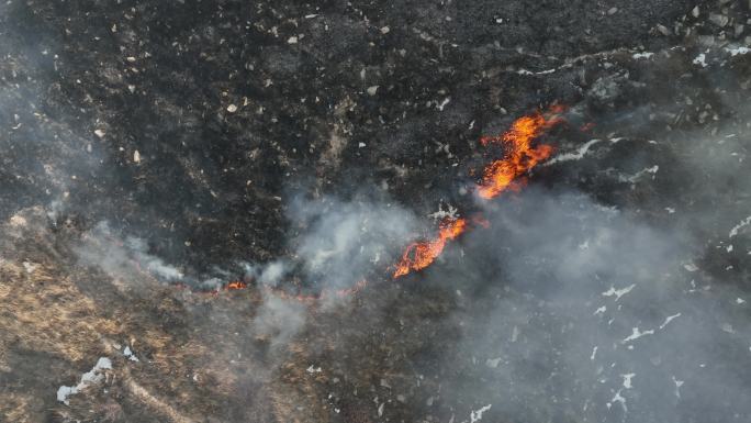 明火山火救援无人机勘察山火野外火警出勤