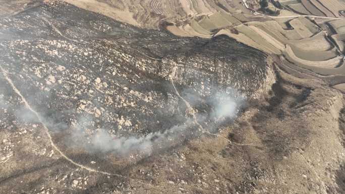 明火山火救援无人机勘察山火野外火警出勤