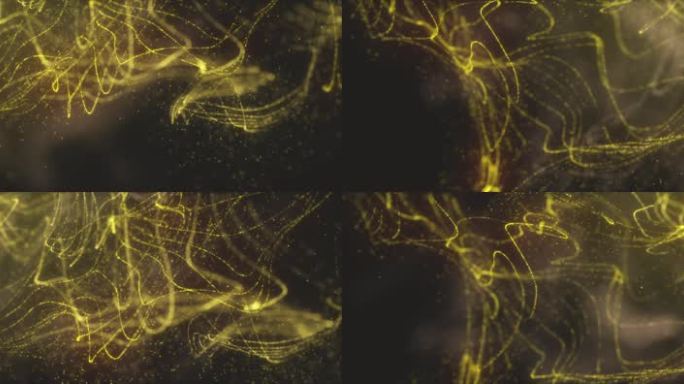金色流光线条粒子pr模板