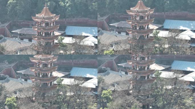 四川省凉山州西昌市泸山光福寺航拍