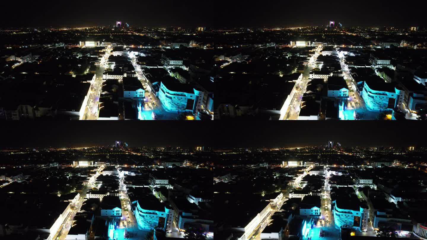 江苏苏州城市夜景观前街航拍 (7)