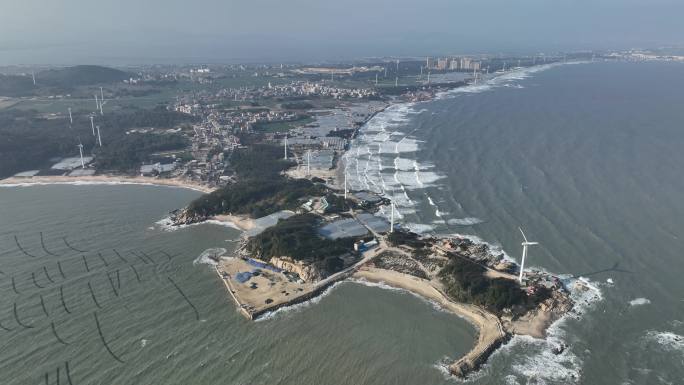 原创 航拍福建漳州六鳌半岛风电场