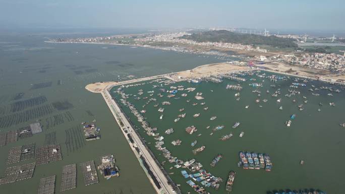 原创 福建漳州六鳌半岛渔港航拍风光