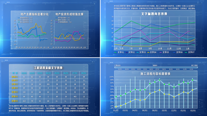 科技数据图表AE模板