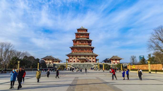 宝鸡石鼓园风光延时摄影