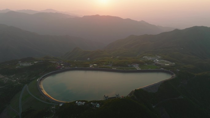 航拍浙江湖州安吉江南天池抽水蓄能电站