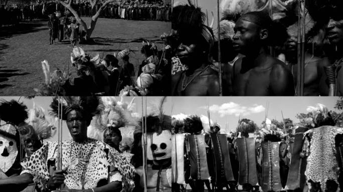 20年代非洲原始土著部落狩猎面具舞蹈