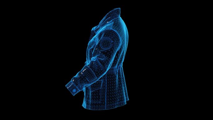 蓝色科技线条男士皮衣夹克通道素材