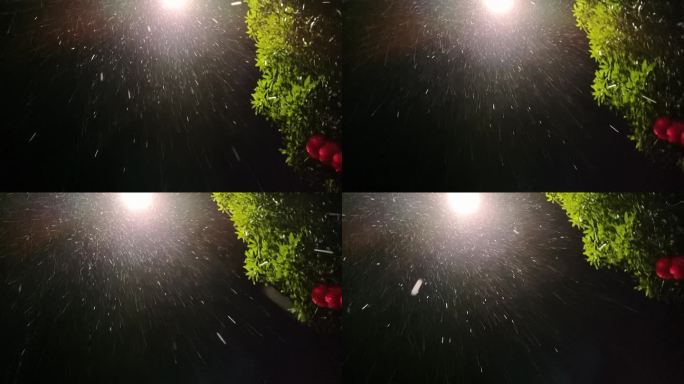 雨丝雨景夜晚下雨毛毛雨雨滴雨点雨季写意