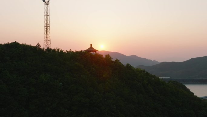 航拍浙江湖州安吉江南天池发电站