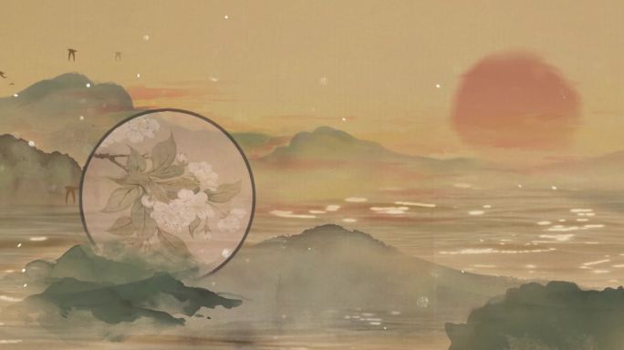 国风山水风景画AE模板
