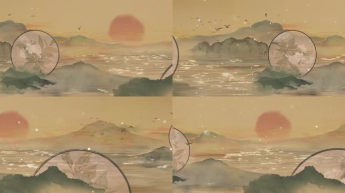 国风山水风景画AE模板