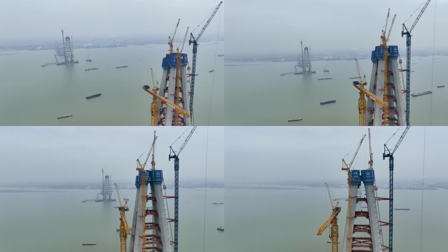 建设中的江苏常泰长江大桥