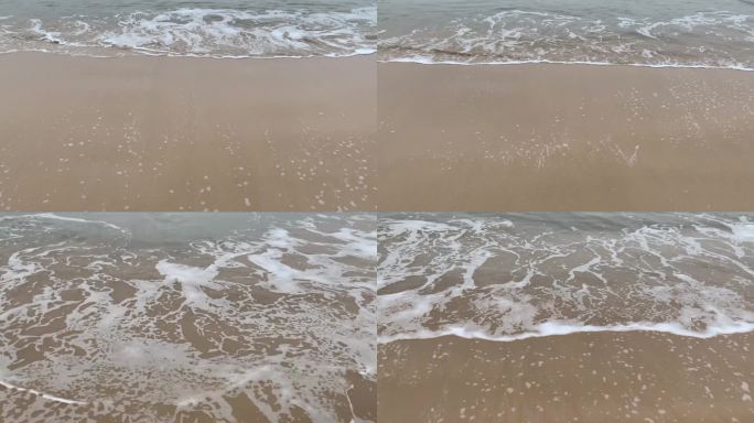 原创实拍 沙滩海浪海边海水