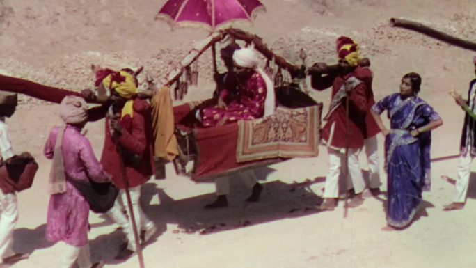 上世纪印度农村轿子轿夫婚礼结婚