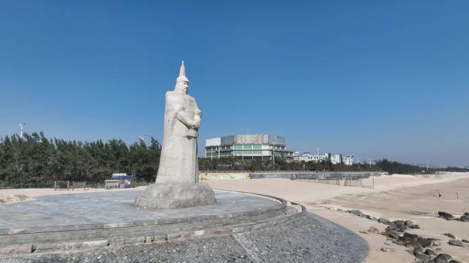 泉州晋江市衙口滨海休闲旅游区沙滩施琅像