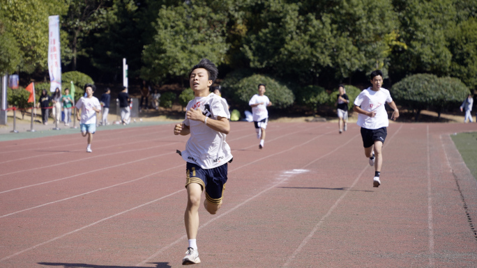 中学田径比赛 百米冲刺 长跑 升格慢动作
