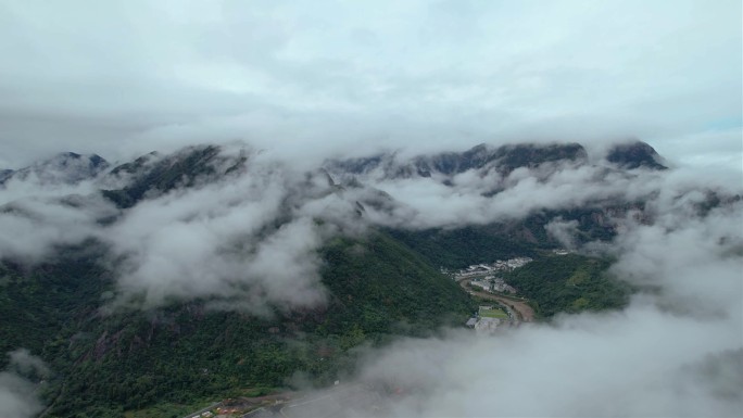 浙江温州雁荡山云海仙境航拍