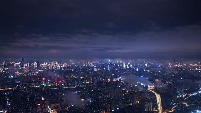 汉口通透云海夜景