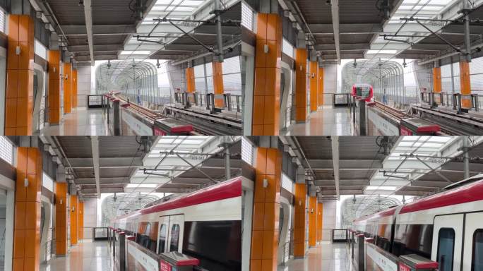 宁波三官堂地铁站地铁2号线驶入视频完整