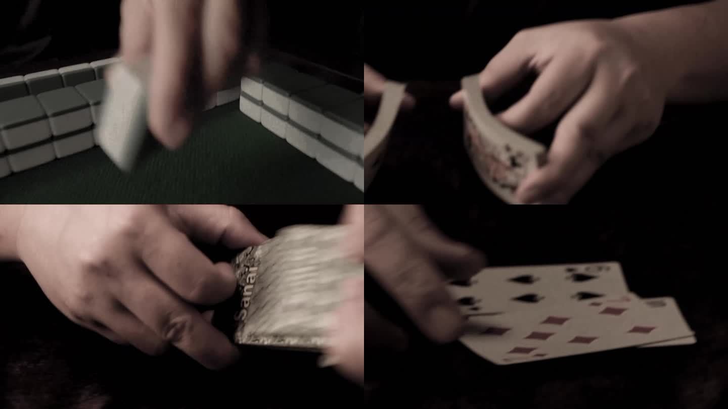 赌博的危害男人打麻将扑克赌钱实拍