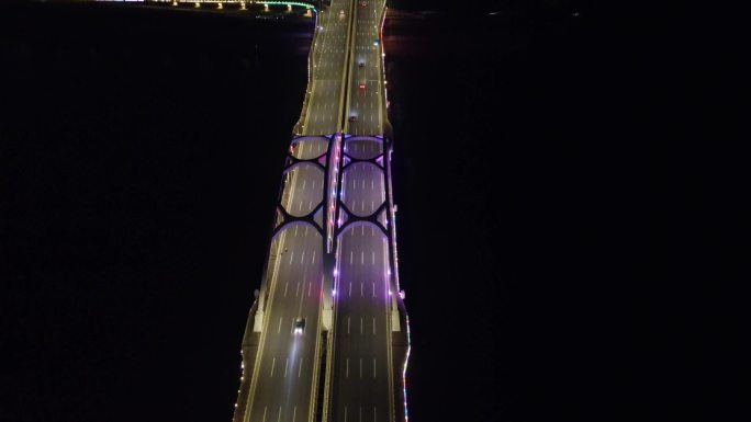 航拍-汕头网红桥-夜景