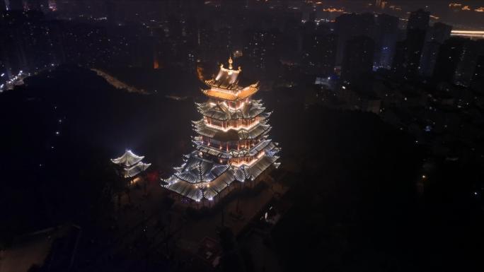 重庆鸿恩寺公园夜景航拍