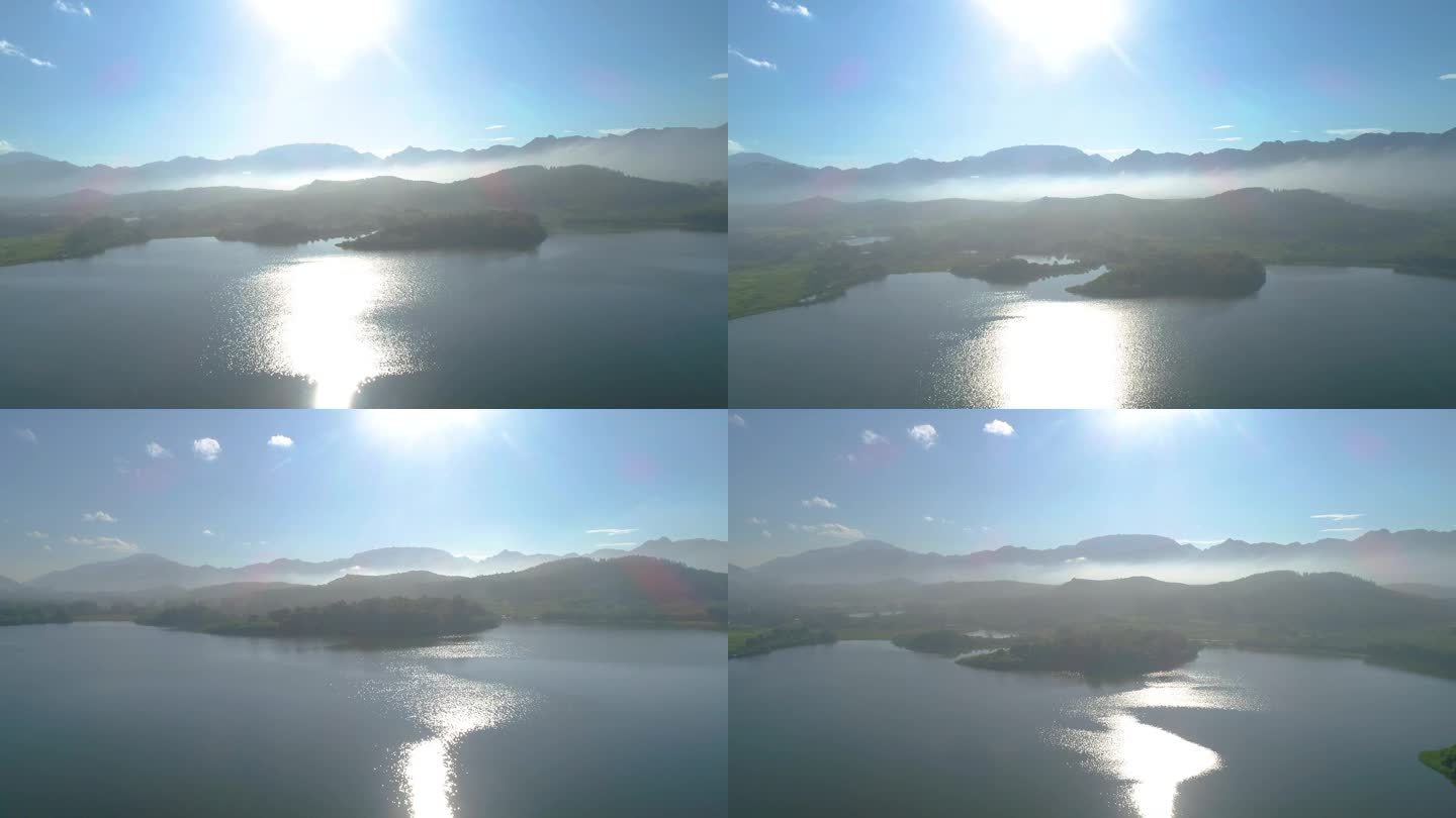 大自然湖光山色山水雾气
