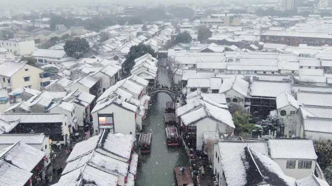 苏州山塘街雪景