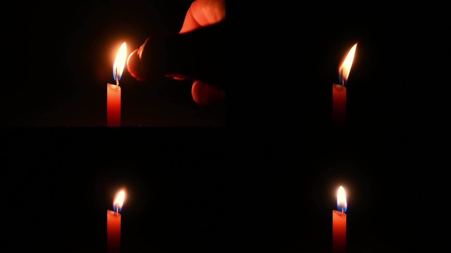 4K实拍燃烧蜡烛火焰烛光视频素材