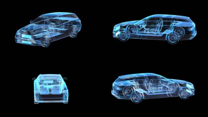 科技全息奔驰AMG E63汽车通道素材