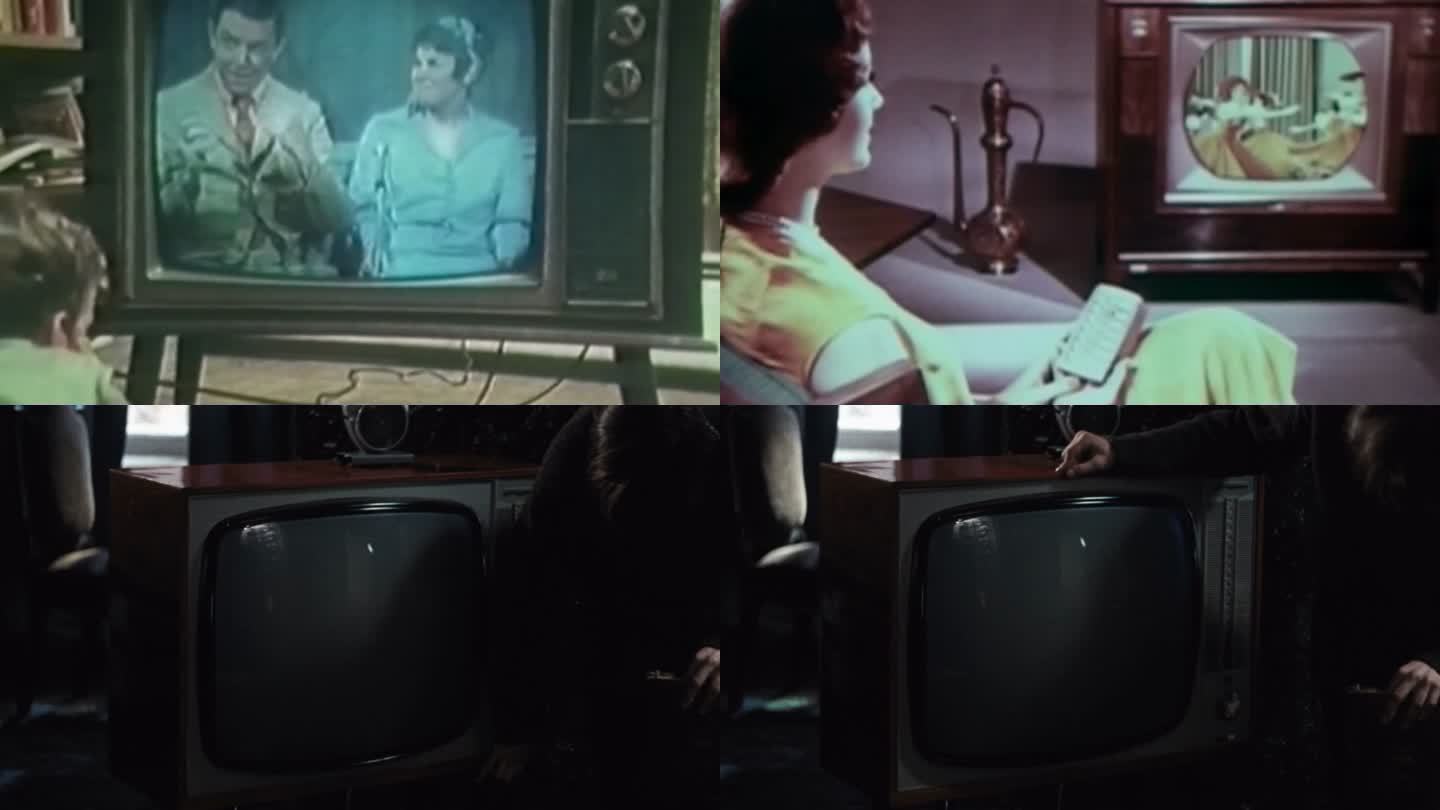 60年代观众观看彩色电视机遥控器发展历史