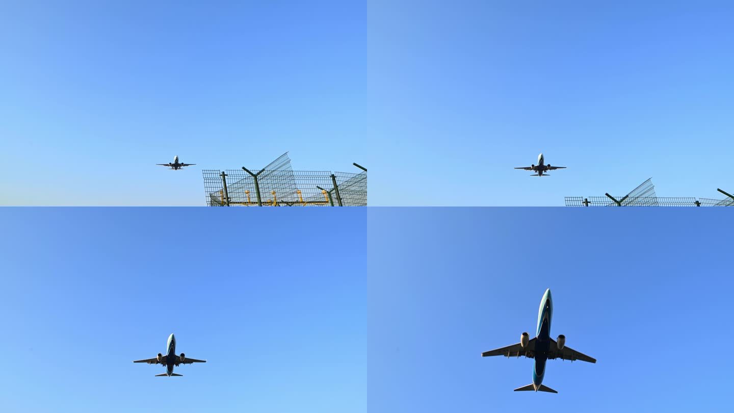 4k实拍飞机划过天空