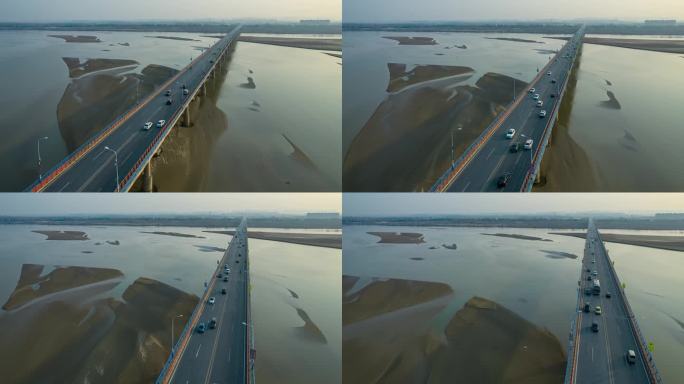 4K航拍延时黄河公路大桥