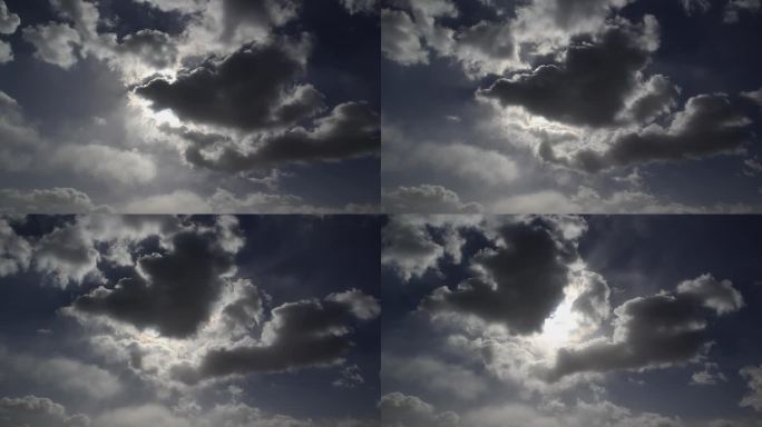 天空太阳云遮日多云天气对流云层